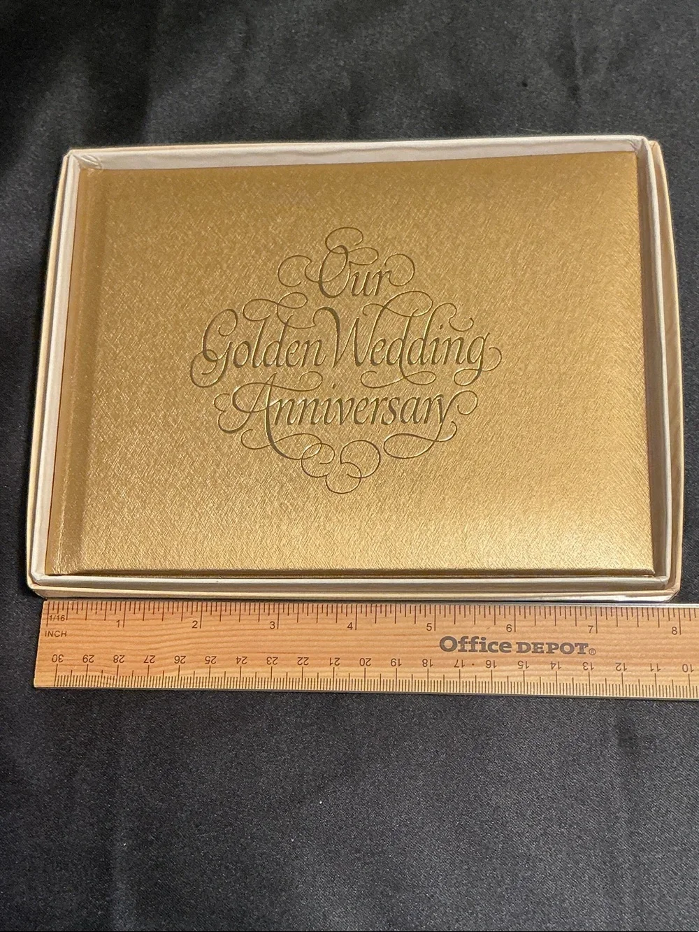 Vintage Keepsake Golden Wedding Anniversary Guest Book - Gold in original box